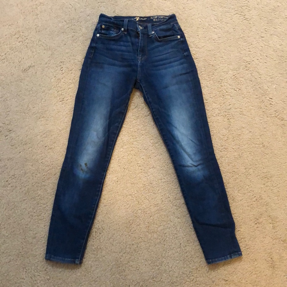 7 for all mankind high waist ankle skinny. Size 25.